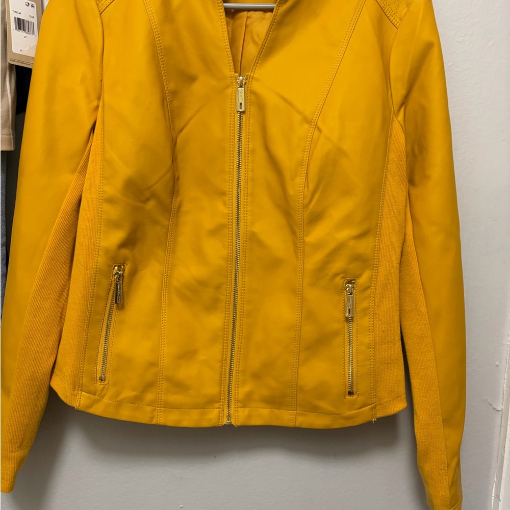 Kenneth Cole Mustard Leather Jacket